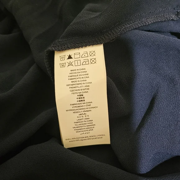 Michael Kors Navy Blue Tiered Eyelet Short Sleeve Dress XS - Picture 5 of 7